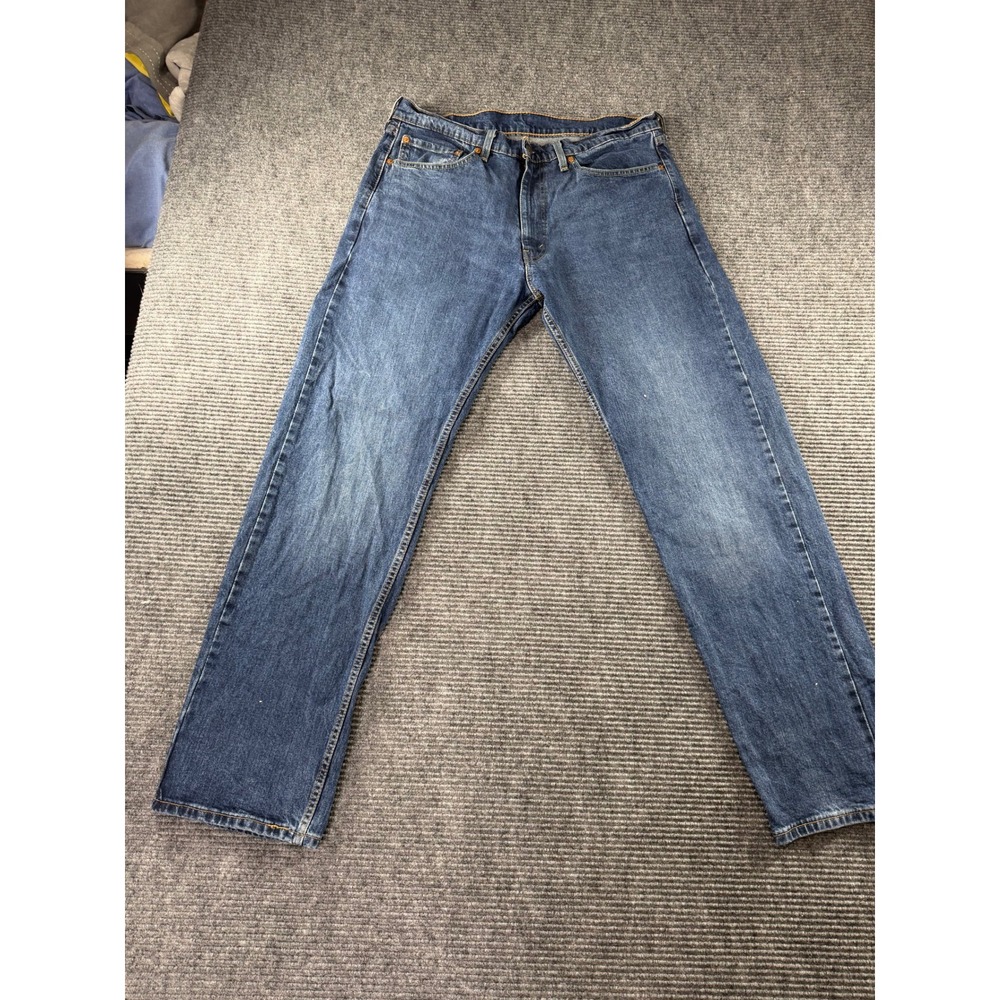 Levi's 505 Regular Fit Straight Leg Jeans Mens 36x34 Medium Wash Blue